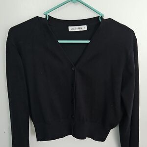 Grace Karin Black Cropped Cardigan Sweater
